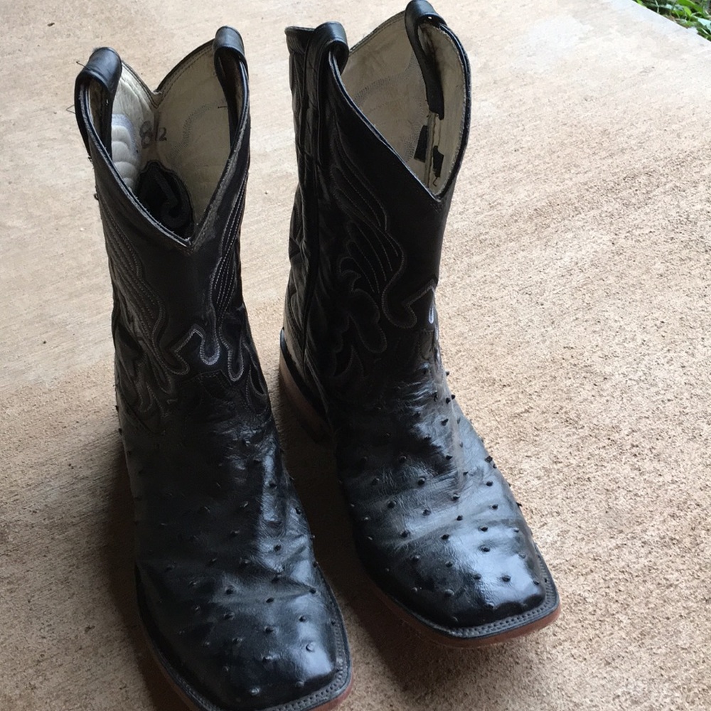 Leather Ostrich boots